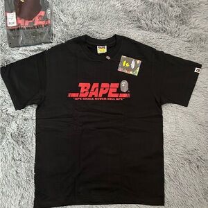 Bape Black and Red Graphic Tee
